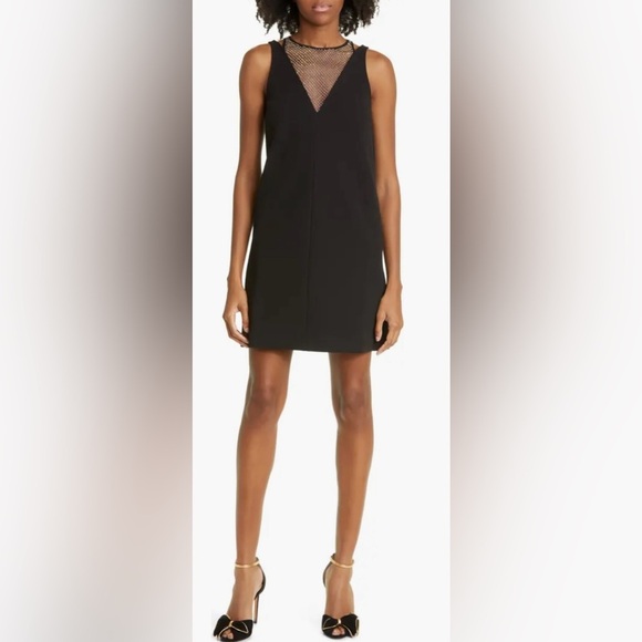 NWOT Ted Baker London Tasmmin Shift Sleeveless Black mini Dress sz 1 US 2 - Picture 1 of 9
